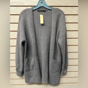Elegant Gray Open-Front Cardigan
